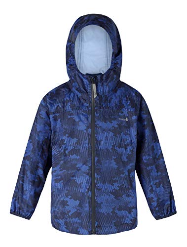 Therm Boys Rain Jacket, Lightweight Packable Raincoat for Kids Toddler - Waterproof, Taped Seams (Camo, 10)