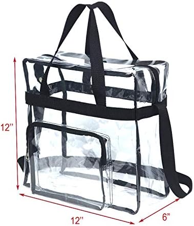 SARVERTIC Clear Tote Bag Transparent Bag Large Toiletry Bag Clear Crossbody Bag with Adjustable Shoulder Strap and Zipper Closure, Perfect for Stadium, Work, Sports Games, Concert
