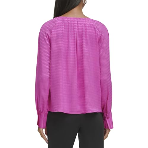 Image of Calvin Klein Womens V Neck Long Sleeve Blouse