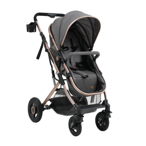 Carrinho Passeio Bebê Moisés Reversível Elysian Maxi Baby (Cinza)