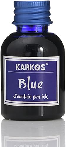 Vista 3 de Tinta embotellada para plumas estilográficas, azul oscuro brillante, tinta de caligrafía de 1.0 fl oz, escritura artística, dibujo, pintura, tinta