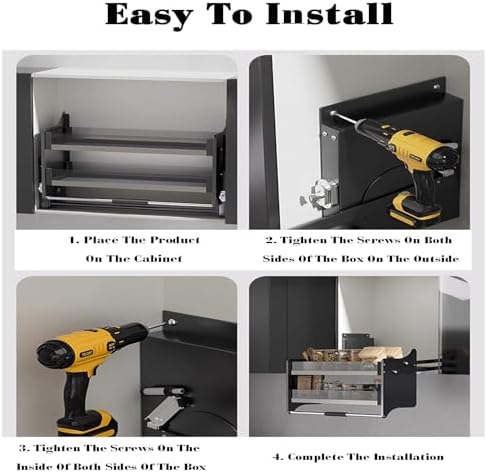 Upper Kitchen Cabinet Storage Organizer, 2-Layer Spice Rack, Space-Saving Shelf for Kitchen & Bar, Fits 600mm Cabinets, Perfect for Seasonings and Condiments