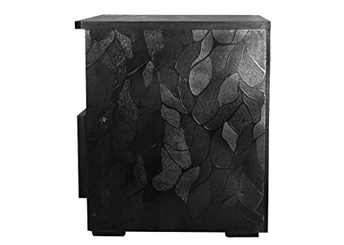 Image of Caspian Leaf Textured Side Table With 1 Drawer