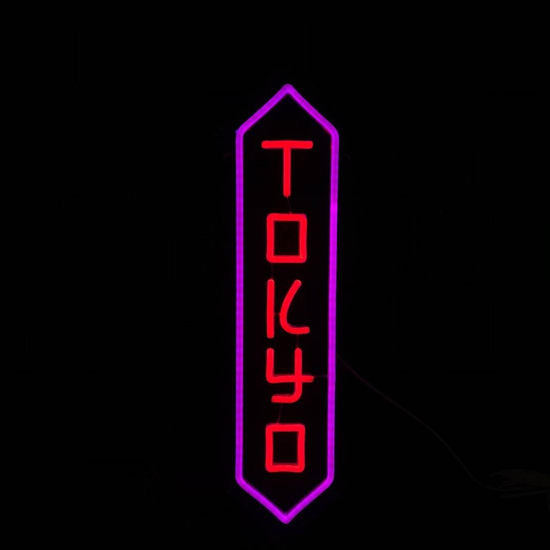 Xenite E Xenit Hanging Art Neon Signs Tokyo Neon Light Aesthetic Wall Art Decor, Tokyo City Travel Party Business Wall Sign Night Light 50Cmх14cm(E)