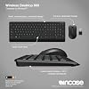 مجموعة لوحة مفاتيح وماوس Incase Wireless Desktop 900 - مصممة بواسطة Microsoft Quiet Touch Keys، تصميم مناسب للاستخدام باليدين اليمنى واليسرى، مفاتيح تشغيل سريعة قابلة للتخصيص، عمر بطارية يصل إلى عامين باللون الأسود