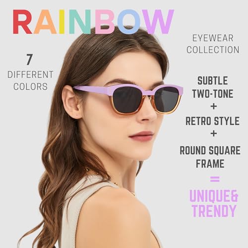 Sunglasses Women's Trendy Two Tone Design | Polarized Lens UV400 100% Protection | Retro Style Oval Frame | Casual & Active - Image 3