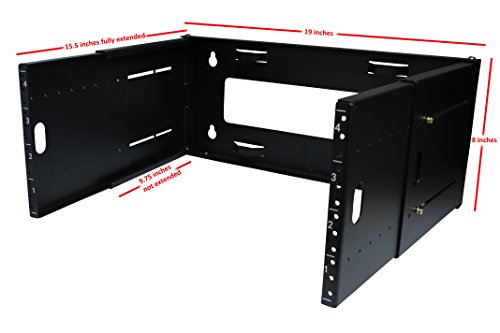 Kenuco 19 Inch Steel Hinged Extendable Wall Mount Bracket Network Equipment Rack (4U Hinged-Extendable) #TOP6