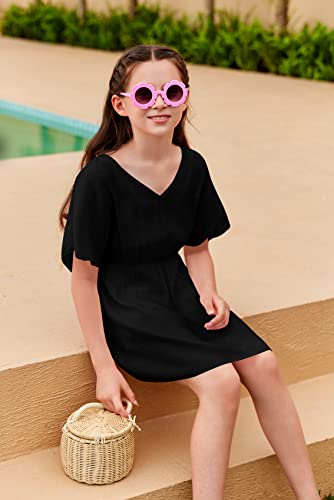 Fommykin Girls Swimwear Cover Ups Kids Beach Bathing Suit Coverups Cute Sweet Bikini Swimsuit Tunic Dress2