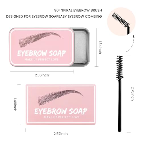 Eyebrow Soap Brows Kit,2Pcs/Set Eyebrow Freeze Styling Wax,Waterproof Long-lasting Eyebrows Enhancer Shaping Clear Tint Gel, Eye Brow Makeup Balm Pomade Cosmetics (2pc 04#)