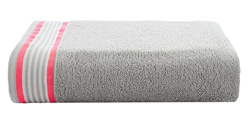 Image of Casa Copenhagen, Germany Design - He & She Super Soft Collection 100% Cotton 2 Pieces Large Bath Towel (Size : 70 x 140 cm) - Grey Violet & Dusty Pink