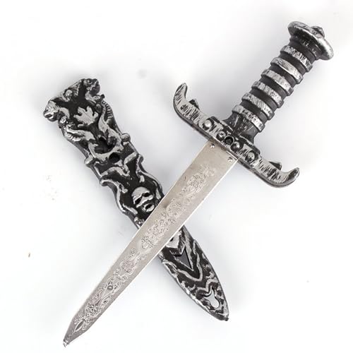 HORREX 2 Pièces Faux Couteau en Plastique, Epee Court de Pirate en Argent – vue 4