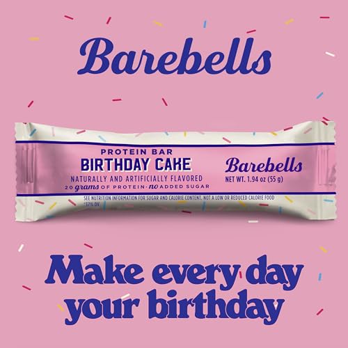 Image of Barebells Protein Bars Birthday Cake - 12 Count, Pack of 2 - Protein Snacks with 20g of High Protein - Chocolate Protein Bar with 1g of Total Sugars - On The Go Protein Snack & Breakfast Bars
