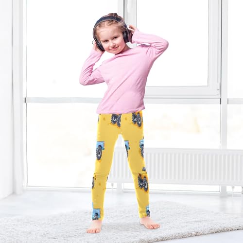 Bolaz Toddler Girls Leggings Printed Yoga Pants Leggings Blue Yellow Monster Truck for Kids4