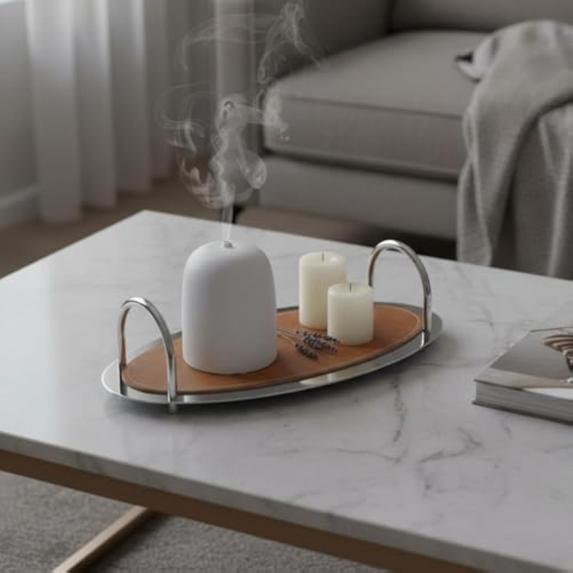 Modern Minimalist Stainless Steel Decorative Tray, Multi-Use