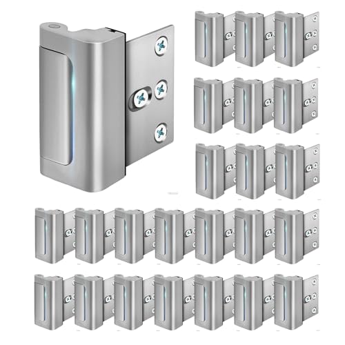 Home Security Door Lock, 3 Pack Childproof Door Reinforcement Lock,Upgrade Flip High Night Lock to Defend Your Home Kids (24, Silver)