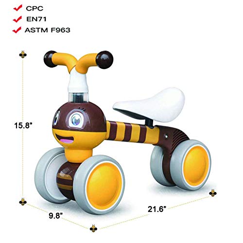 YGJT Baby Balance Bikes Indoors and Outdoors Bicycle Kids Toys Riding Toy for 1 Year Boys Girls 10-36 Months Baby's First Bike First Birthday Gift
