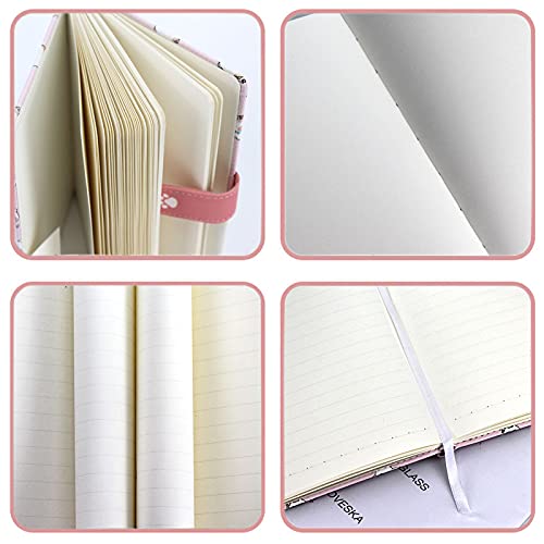 Clara Cute Cat Notebook Japanese Sketchbook Pu Leather Cover Diary Travel Notebook (04714Light Pink) #TOP3