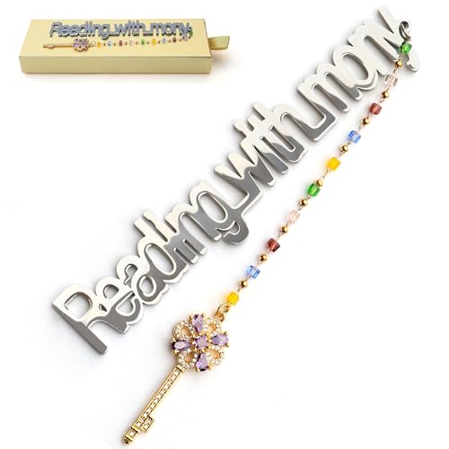 LUMITI Metal Bookmark Cute Book Accessories Gifts for Women Teacher Readers Book Lovers for Christmas Mother's Day (Reading with Mony Silver)