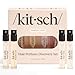 Kitsch Hair Perfume For Women (Discovery Set) - Pistachio Latte, Warm Sugar, Sheer Violet & Amber Waves - Patented Odor-Eliminating Technology, Hair Spray and Body Mist - 4 x 1.5mL