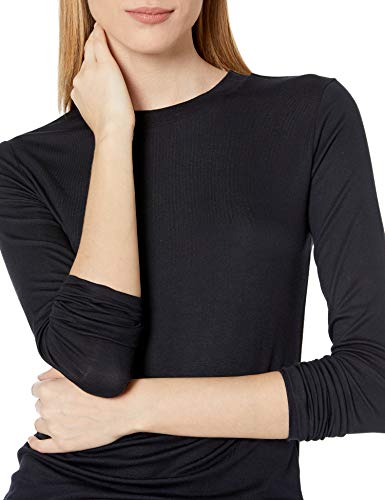 Amazon Brand - Daily Ritual Women's Fluid Knit Long-Sleeve Crewneck Shirt, Navy,Large