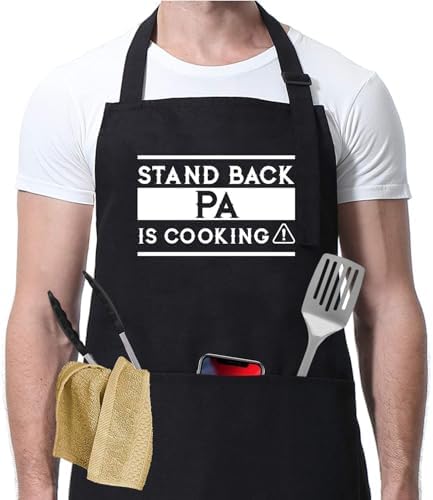 Stand Back Pa is Cooking Apron - Funny BBQ Grill Wear for Men - Gift Idea Birthday BBQ Grilling Bib Aprons for Pa - Grilling Apron image 3