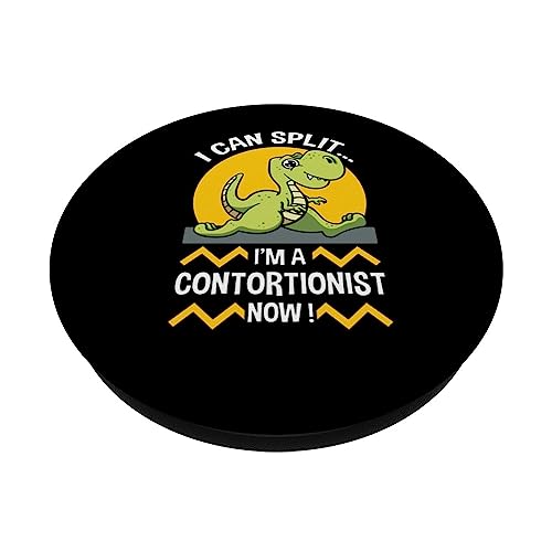 Contortionist Dinosaur Acrobat Gymnast Performer Contortion PopSockets Swappable PopGrip, Black - Image 2