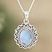 Blue Chalcedony Pendant, 925 Sterling Silver, Handmade Silver Pendant, Unique Pendant, Oval Gemstone Pendant, Bohemian Jewelry, Vintage Style, Lovely Charm Pendant, Pendant For Women, Trending Pendant