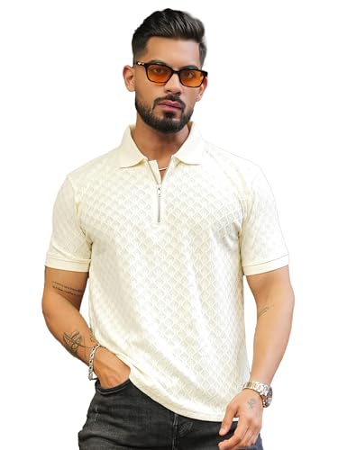 Image of Maniac || Mens || Kite || Textured || Polo Neck || Half Sleeve || Cotton || Slim Fit || Tshirt