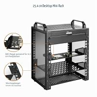 Tecmojo 10 Zoll 6HE 200mm Tief Desktop-Mini-Rack, Netzwerk-Schrank mit SBC-Einschub, Micro-HDMI-zu-HDMI-Adapterplatine und Blindabdeckung, für 10"-AV-, NAS- und Servergeräte, Schwarz – Ansicht 5
