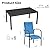 BUPPLEE 7-Piece Patio Dining Set with Expandable Rectangular Table (38"-84"), 6 Textilene Chairs, Outdoor Furniture for Garden, Deck, Backyard, Blue