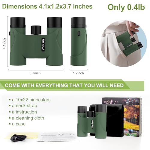 Binoculares compactos 10x22 para adultos y niños miniatura 5