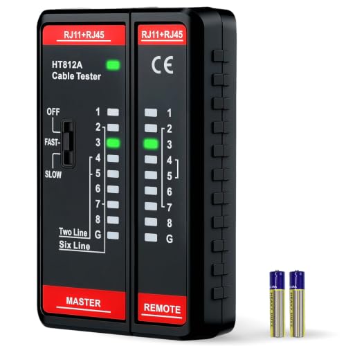 Mcbazel Network Cable Tester RJ11 RJ45 Ethernet LAN NetworkTester for RJ11 RJ45 Portable Line tester for Continuity Check Telephone Line Finder LAN tester telephone cabel