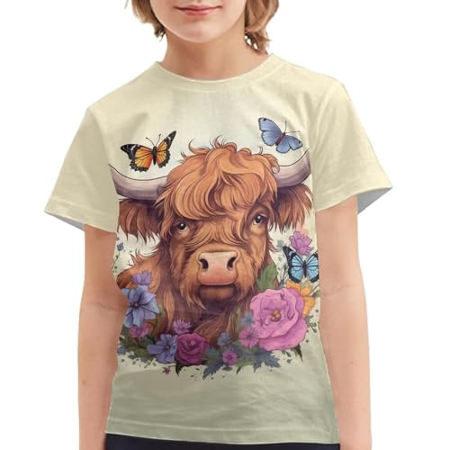 Image of WELLFLYHOM Kids Tshirts Girls Boys Short Sleeve Crewneck Tees Shirts Casual Sport Pullover Tops Size 3-16 Years