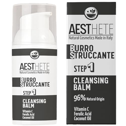 Burro Struccante Naturale Viso E Occhi 100ml | Con Vitamina C E Olio Di Cocco | Detergente Delicato Per Pelli Sensibili | Alternativa Made in Italy Al Cleansing Balm Coreano | Airless Aesthete