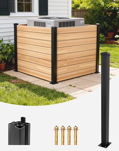 Tafbrik 45 Inches Heavy Duty Aluminium Fence Post, No Dig Metal Post for Outdoor Privacy Fence Panels, Compatible with Wood Slats and Composite Boards for Patio, Backyard & Garden