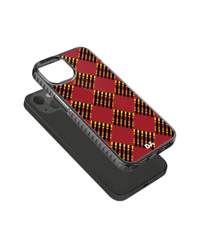 Image of DailyObjects Case for iPhone 14 Compatible with Mag-Safe Wireless Charging, Stride 2.0 Red Striped Checks Slim Shockproof Back Cover with Inner Magnetic Ring