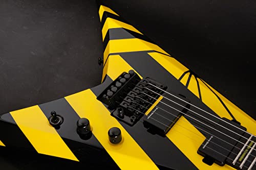 Washburn Parallaxe 6 String Electric Guitar, Right, Black,Rose,Yellow (Pxv-Ms260Frk-D) #TOP5