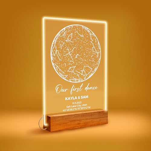 Custom Acrylic Star Map with Stand for Couples