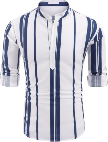 Image of Zombom Men's Cotton Polyester Blend Solid Regular Fit Full Sleeve Printed Short Kurta | Ethnic, Lightweight Summer Kurta for Daily & Occasion Use | Men's Trendy Short Kurta