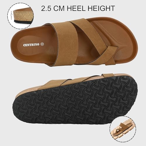 Image of Centrino Men's Berkin-Style Slip-On Sandals | Open Toe Design | Soft PU Footbed | Lightweight & Comfortable | Arch Support | On-Grip Sole | Casual Outdoor Wear (6864)