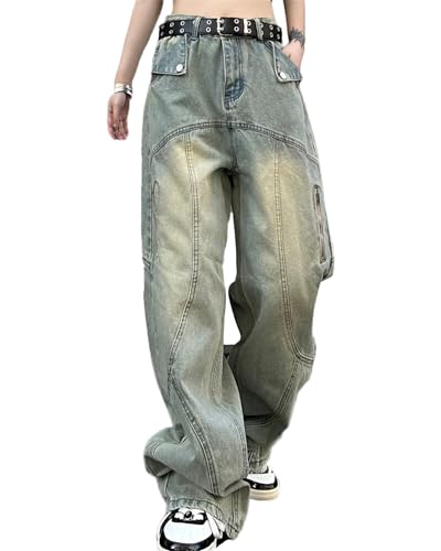 Men's Relaxed Fit Straight Leg Jeans Retro Street Panel Design Pants Classic Skateboard Denim Jeans2