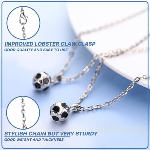 Image of Tondiamo 12 Pcs 3D Sports Ball Necklaces, Team Gifts