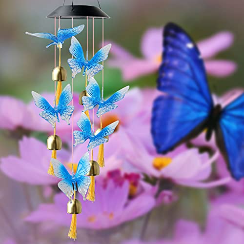 Solar Butterfly Gifts Women Butterfly Wind Chimesgift For Grandma Solar Outdoor Lights Mom Birthday Gift Butterfly Solar Wind Chimes Women Solar Garden Light Energy-Saving #TOP5