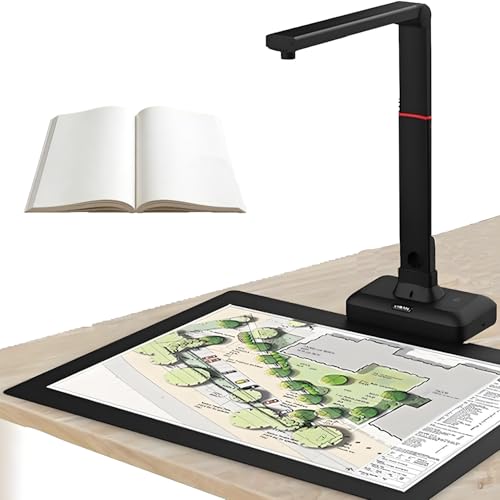QuinteZhenTially A2 Scanner Libri Grande Formato,Scanner Fotocamere Documenti Portatile,con Fotocamera 23 MP & Riconoscimento Testo Ocr,per Formazione Online & Videoconferenze