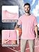 MAGCOMSEN Mens Sun Shirts Quick Dry T-Shirt Short Sleeve Running Shirt Sun Protection Ultra Performance Shirts Crew Neck Boat Shirts Fishing Shirts Light Pink X-Large