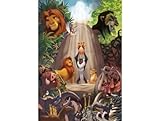 Puzzle Adulte Roi Lion 1000 Pieces, la Naissance de Simba   Poster Inclus, 50x70cm   Collection Dessin Anime   Set Jeu et Carte