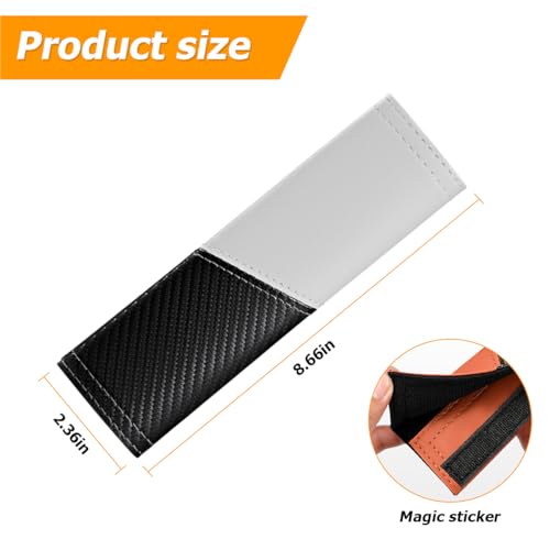 image for Mandark 2PCS Car Seat Belt Cover, Carbon Fiber Leather Vehicle Seatbel
