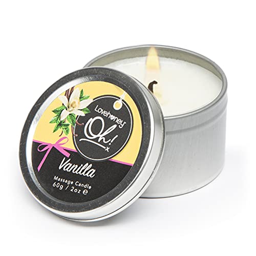 Lovehoney Oh! Vanilla Massage Candle with 6 Essential Oils - Vegetarian Friendly - 2 oz