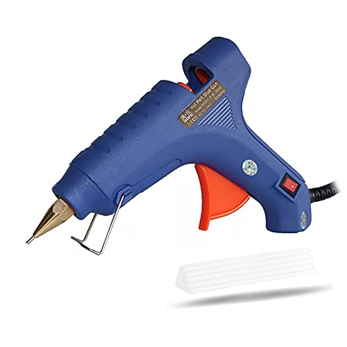 Hot Glue Gun with Small-bore Copper Nozzle Tip 1.0mm Mini Glue Gun Craft Repair Hot Melting Heat Gun Pneumatic DIY Tools Includes 5 Pcs Glue Sticks, 60 Watts Version