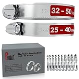 Phorin® Schlauchschellen Set - 10x 25–40 mm & 10x 32–50 mm - Extra starke Rohrschellen & Schlauchklemmen W4 V2A aus 304 Edelstahl - Ideal für Auto, Haus, Garten & mehr